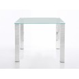 Stůl se skleněnou deskou Canton 90 cm, pískované sklo, sklo / chrom