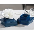 Čajový svícen / váza Blocks, sada 2 ks, modrá, modrá