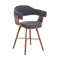 Jídelní / jednací židle dřevěná Dancer II. textil (SET 2 ks), tmavě šedá