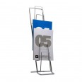 Designový chromovaný stojan na katalogy 65cm