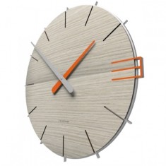 Designové hodiny 10-019n natur CalleaDesign Mike 42cm (více dekorů dýhy) Design tmavý dub - 83