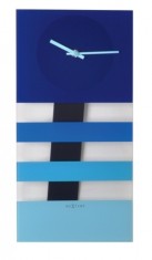 Designové nástěnné kyvadlové hodiny 2855bl Nextime Bold Stripes 38x19cm