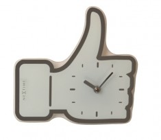 Designové nástěnné hodiny 5185wi Nextime mini Facebook Like 21cm