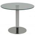 Konferenční stolek výškově stavitelný Sorty, 80 cm, čirá / nerez