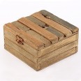 Úložná krabice s víkem dřevěná Maritime, 12 cm, přírodní dřevo
