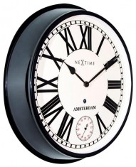 Designové nástěnné hodiny 3128zw Nextime Amsterdam 52cm