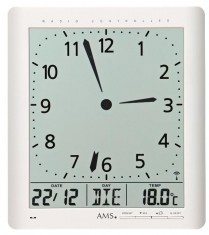 Digitální nástěnné hodiny 5896 AMS řízené rádiovým signálem 24cm