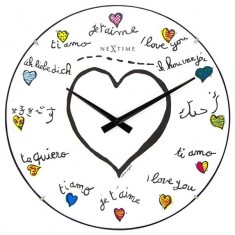 Designové nástěnné hodiny 3160 Nextime Loving you Dome 35cm