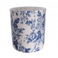 Čajový svícen porcelánový Dahlia, 9 cm, bílá/modrá, bílá / modrá