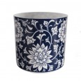 Čajový svícen porcelánový Dahlia, 9 cm, modrá/bílá, světle modrá / bílá