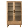 Vitrina / prosklená skříň Rachel, 172 cm, dub