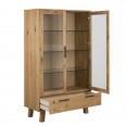 Vitrina / prosklená skříň Rachel, 172 cm, dub