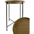 Servírovací stolek Brick, 50 cm, tmavé dřevo, tmavě hnědá