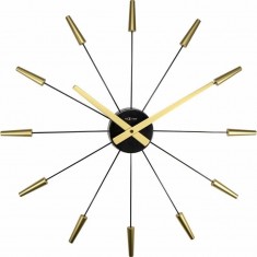 Designové nástěnné hodiny 2610go Nextime Plug Inn gold 60cm