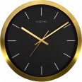 Designové nástěnné hodiny 2524gb Nextime Stripe Golg Black 45cm