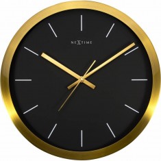 Designové nástěnné hodiny 2524gb Nextime Stripe Golg Black 45cm