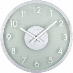 Designové nástěnné hodiny 3205wi Nextime Frosted Wood 50cm