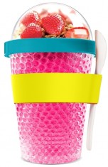 ASOBU multifunkční chladící svačinový kelímek CY2GO růžový 386ml