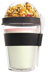 ASOBU multifunkční svačinový kelímek YO2GO černý 360ml