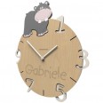 Dětské nástěnné hodiny s vlastním jménem CalleaDesign hroch 36cm