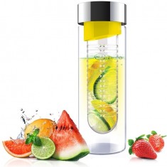 ASOBU skleněná láhev s infuserem FLAVOUR IT yellow&silver 480ml