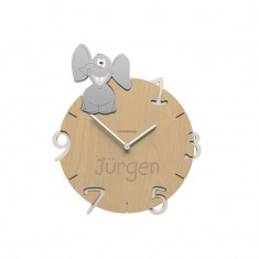 Dětské nástěnné hodiny s vlastním jménem CalleaDesign slon 36cm