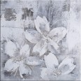 Ručně malovaný obraz WHITE FLOWERS (90x90)